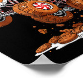 Monster Truck Gingerbread Man Funny Christmas Baki ポスター (角)