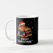 Monster Truck Gingerbread Man Funny Merry Christma コーヒーマグカップ (左)