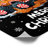 Monster Truck Gingerbread Man Funny Merry Christma ポスター (角)