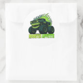 Monster Truck Horror Flame ラウンドシール (バッグ)