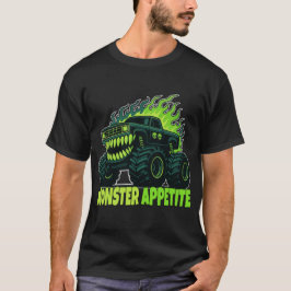 Monster Truck Horror Flame - Aggressive Creature Tシャツ