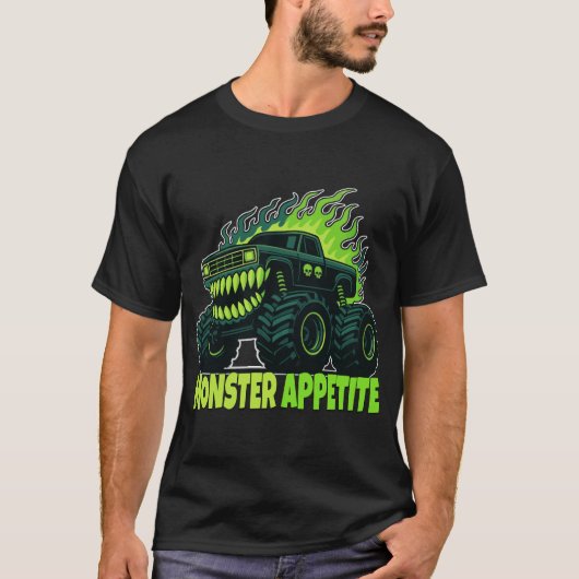 Monster Truck Horror Flame - Aggressive Creature Tシャツ (正面)