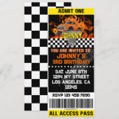 Monster Truck Orange Flames Invite 招待状 (正面/裏面)