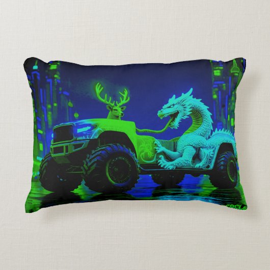 Monster truck pillow アクセントクッション (正面)