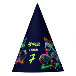 Monster Truck Shark Birthday  パーティーハット