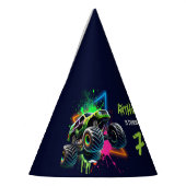 Monster Truck Shark Birthday  パーティーハット (左)