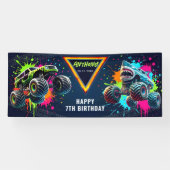 Monster Truck Shark Birthday Banner 横断幕 (横)