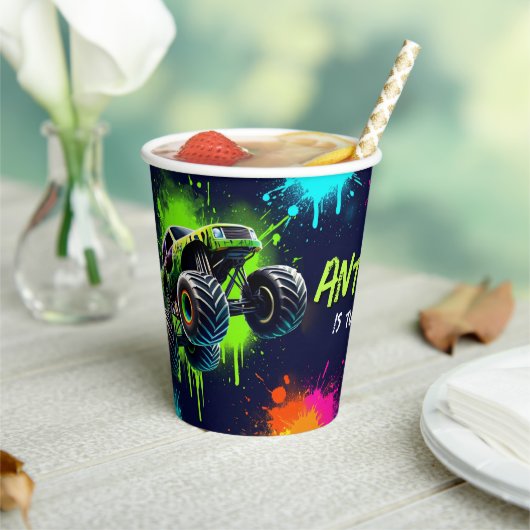 Monster Truck Shark Birthday Party Paper Cups 紙コップ (インサイチュ)
