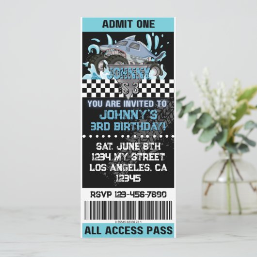 Monster Truck Shark Invite 招待状 (スタンド正面)