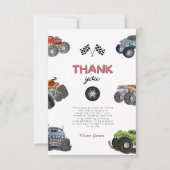 Monster truck, start your engine boy birthday  サンキューカード (正面)