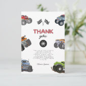 Monster truck, start your engine boy birthday  サンキューカード (スタンド正面)