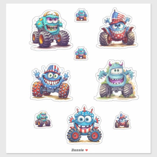 Monster Truck Stickers for Fun Play! シール (シート)
