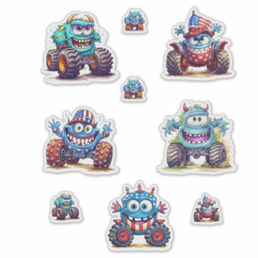 Monster Truck Stickers for Fun Play! シール (正面)