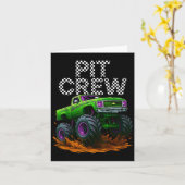 Monster Truck T Crew Family Matching Birthday Part カード (黄色い花)