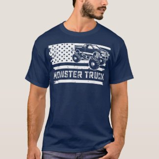 Monster truck vintage- Vintage flag off-road drive Tシャツ