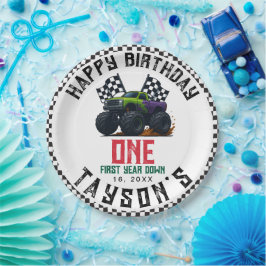Monster Trucks 1st Birthday Vroom Party ペーパープレート