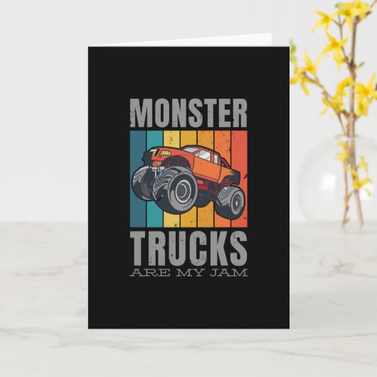 Monster Trucks Are My Jam Fan Quote カード (黄色い花)