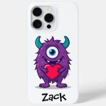 Monster Valentine Heart Cartoon Personalize Name