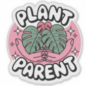 MonsteraとSparklesのステッカーで親を植物に植える シール (正面)