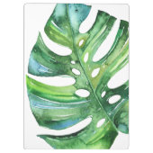 Monsteraの熱帯葉のクリップボード-水彩画の葉 クリップボード (裏面)