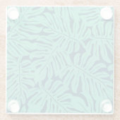 Monsteraの熱帯葉パターン ガラスコースター (裏面)