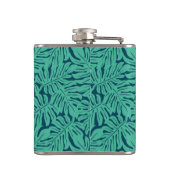 Monsteraの熱帯葉パターン|モノグラム フラスク (裏面)