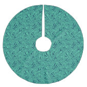 Monsteraの熱帯葉パターン|モノグラム ブラッシュドポリエステルツリースカート (正面)