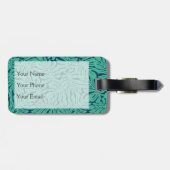 Monsteraの熱帯葉パターン|モノグラム ラゲッジタグ (裏面横)