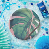 Monsteraの緑の葉 ペーパープレート (パーティー)