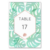 Monsteraの葉及びばら色の金ゴールド テーブルナンバー (裏面)