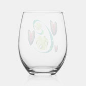 Monsteraアルファベット「C」 ステムなしワイングラス (裏面)