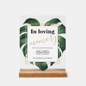 Monstera愛する記憶のア結婚クリル記号 アクリルサイン (正面)