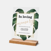 Monstera愛する記憶のア結婚クリル記号 アクリルサイン (傾斜)