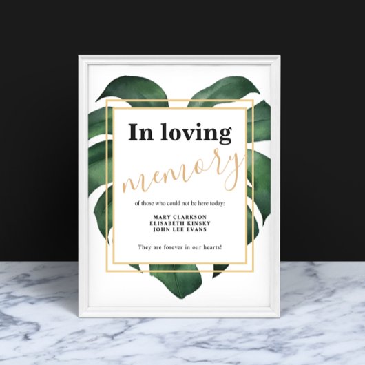 Monstera愛する記憶の結婚サインのポスター ポスター