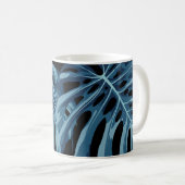 Monstera植物：青葉色の植物。 コーヒーマグカップ (正面右)
