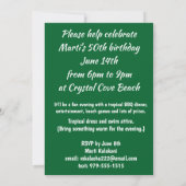 Monstera葉ガーデン，カウアイ，ハワイ 招待状 (裏面)