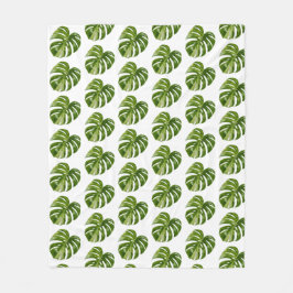 Monstera Albo Fleece Blanket フリースブランケット