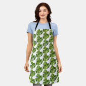 Monstera Albo Gardening Apron — Rare Houseplant エプロン (着用した状態)