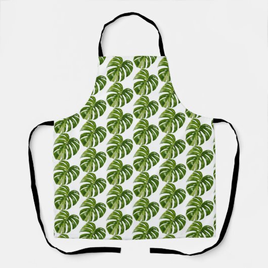 Monstera Albo Gardening Apron — Rare Houseplant エプロン (正面)
