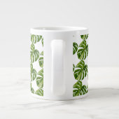 Monstera Albo Hero Leaf Mug — Rare Variegation ジャンボコーヒーマグカップ (裏面)