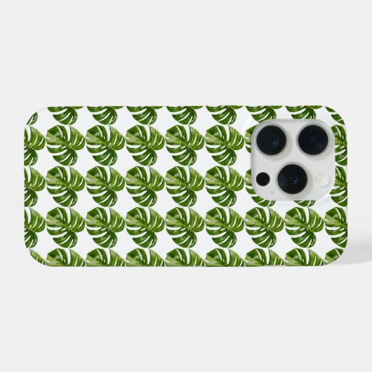Monstera Albo Pattern iPhone Case — Tropical iPhoneケース (裏面横)
