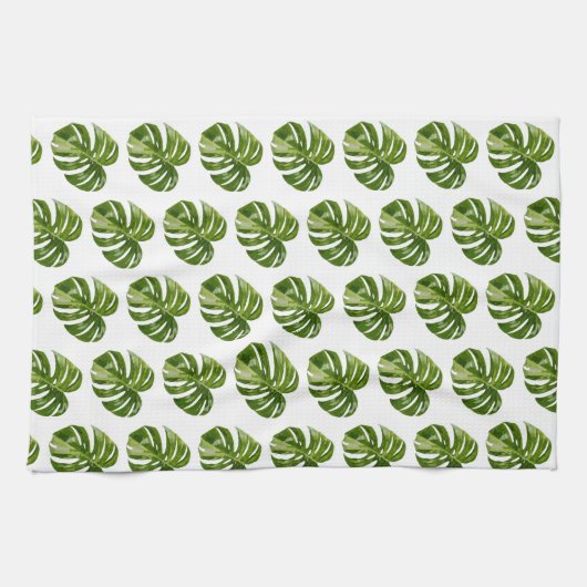 Monstera Albo Tropical Kitchen Decor キッチンタオル (横)