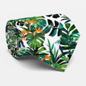 Monstera Bird-of-Paradise Tropical Seamless ネクタイ (ロール)