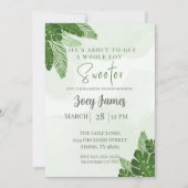 Monstera Bridal Shower Invitation Tropical Greener 招待状 (正面)