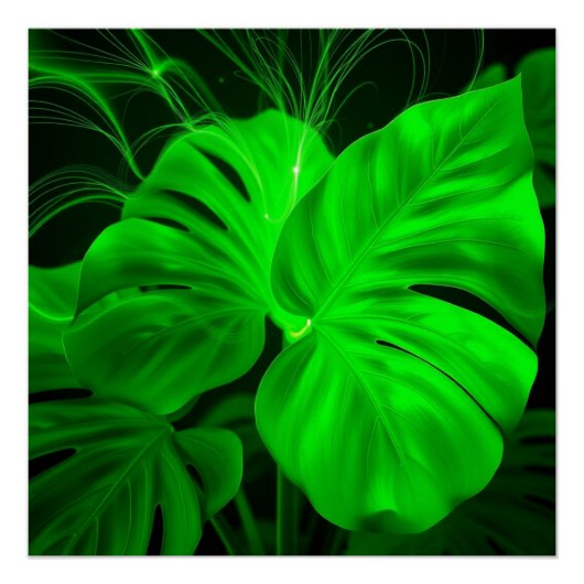 monstera deliciosa wall art ポスター (正面)