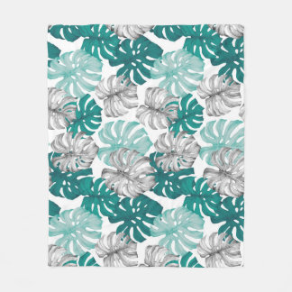 Monstera Duoトーン:トロフィミニマルックス フリースブランケット