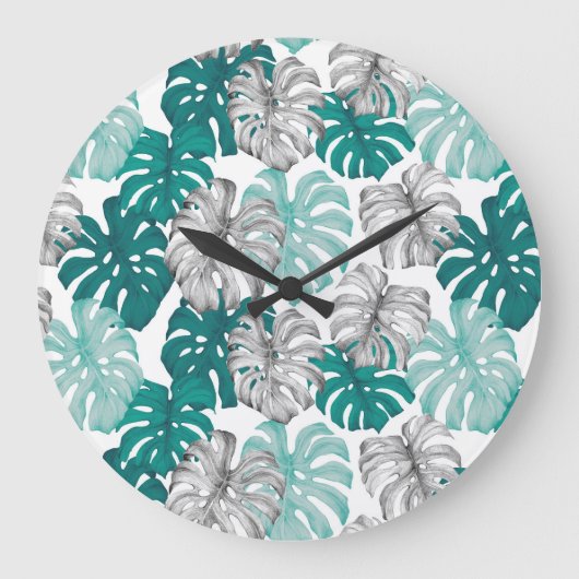 Monstera Duoトーン:トロフィミニマルックス ラージ壁時計 (正面)