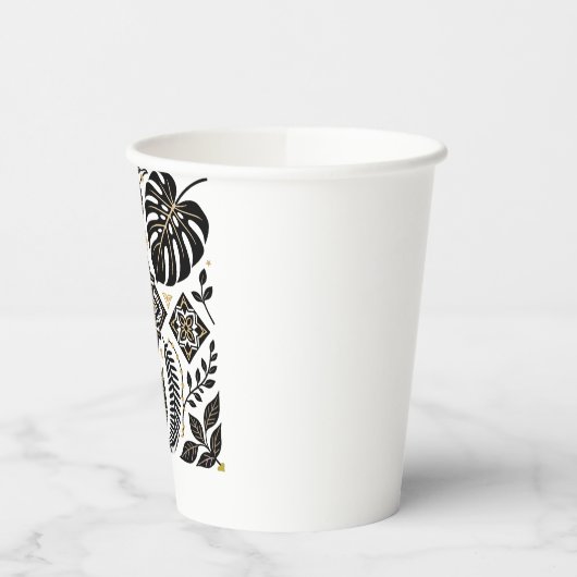Monstera Fern Minimalist Botanical Art 紙コップ (左)