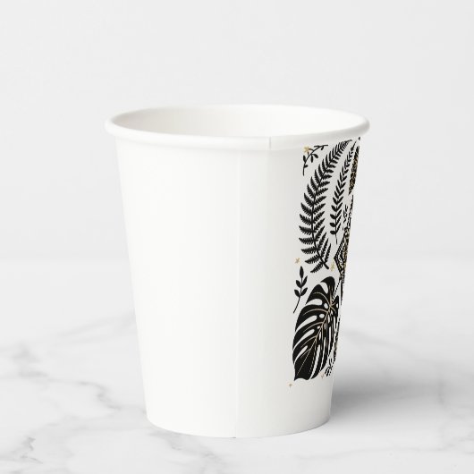 Monstera Fern Minimalist Botanical Art 紙コップ (右)