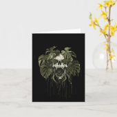 Monstera Funny Skull Plant Lover Nge Gardener Wome カード (黄色い花)